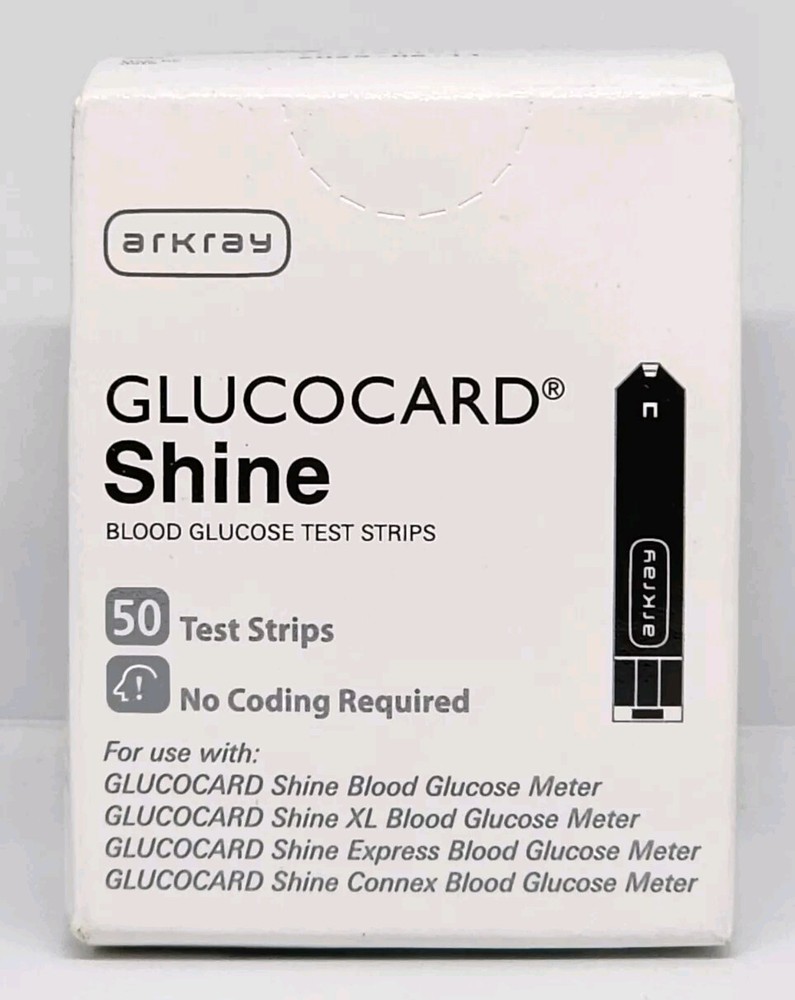 Arkray GLUCOCARD Shine Blood Glucose Test Strips No Coding 50 Strips Exp 06/2025