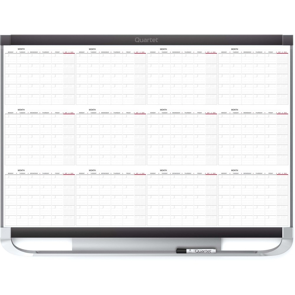 Quartet 12 Month Magnetick Cal Board, 24" x 36", White