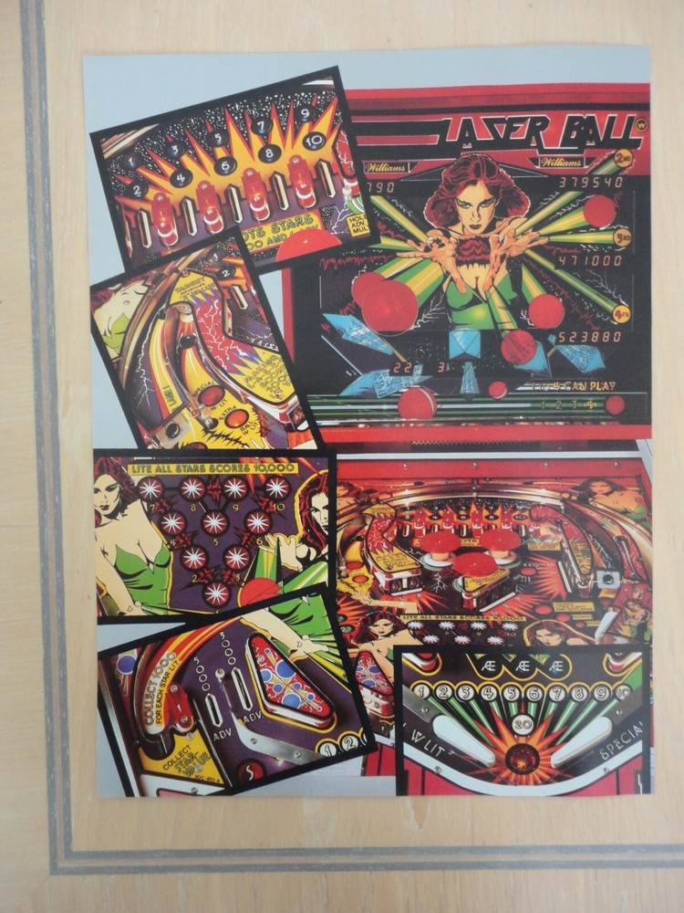 Laser Ball Pinball Machine 2 Page Original Magazine Pull Out Advertisement