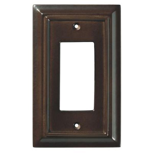 Architectural Decorator Rocker Switch-GFCI Wall Plate - Walnut