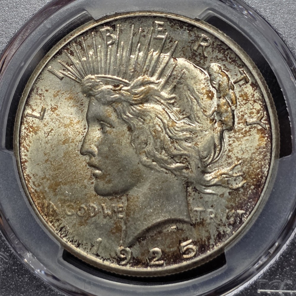 1925 PCGS MS64 Peace Silver Dollar - Toned