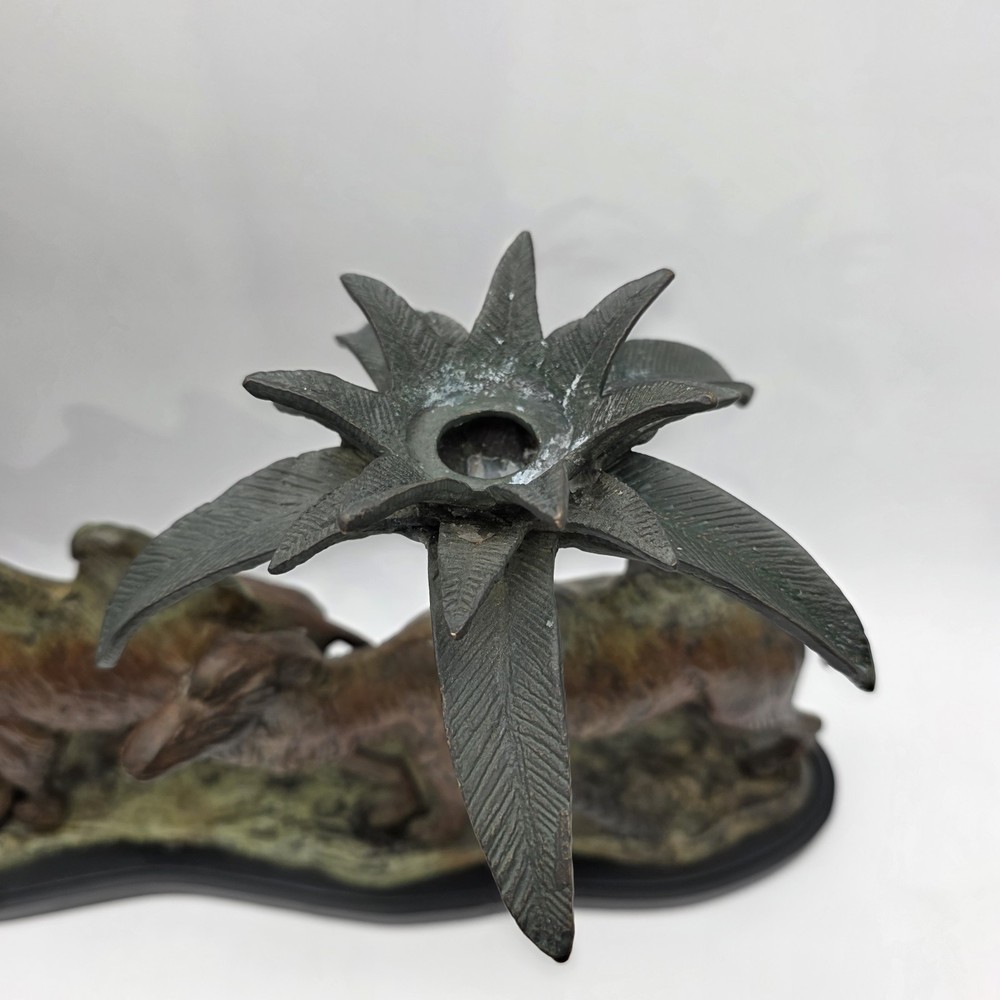 Orientalist Cold-Painted Bronze Middle Eastern Camel Form Candelabra