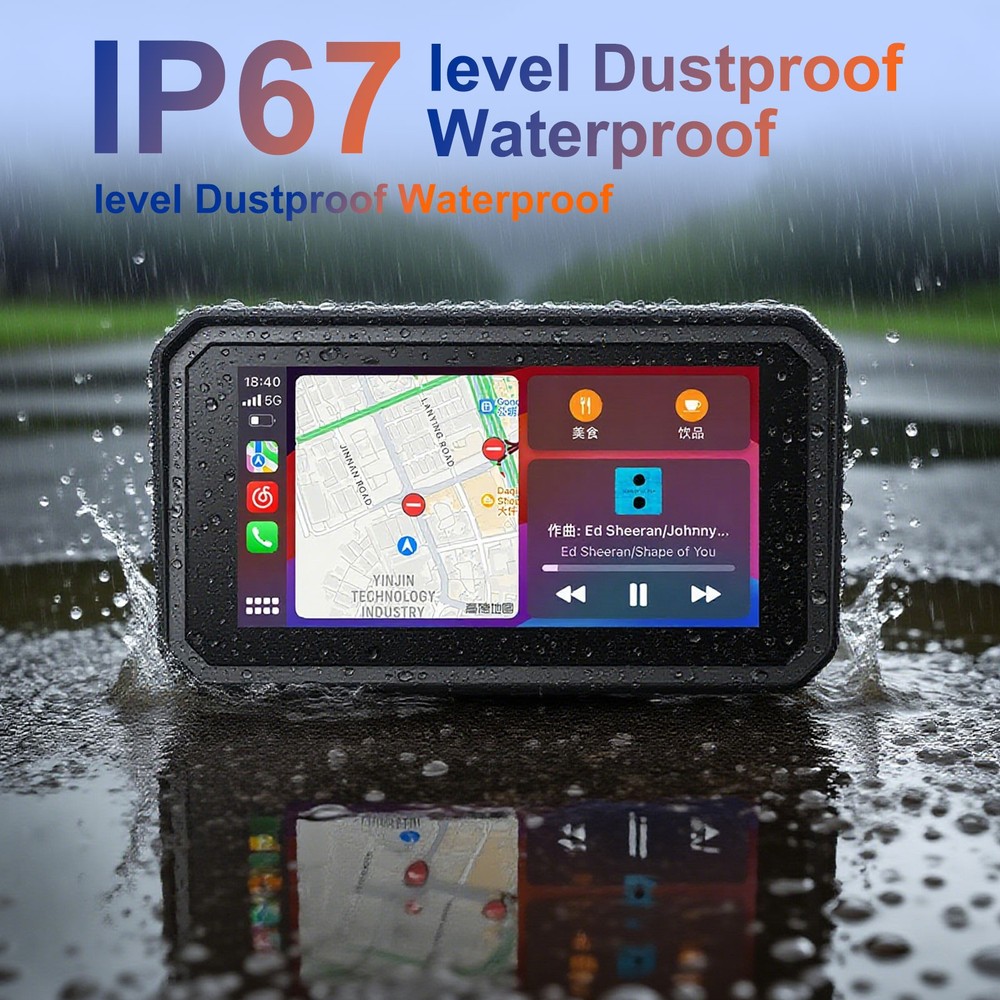 6" BMW Motorcycle CarPlay Data Reading, Light Sensor, Music Sharing, Intercom