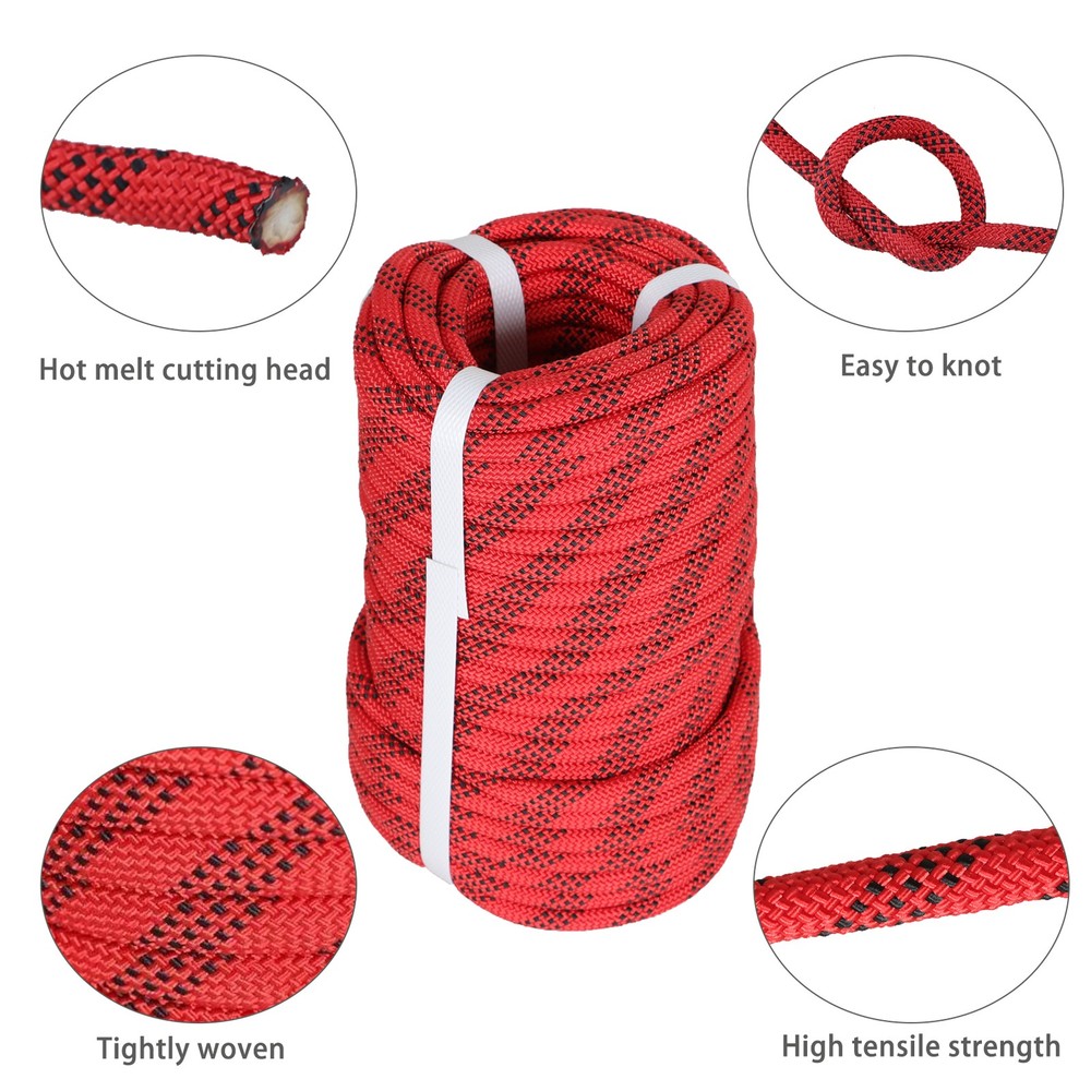 Braided Polyester Rope 3/8" × 100' 3520Lbs High Strength Strong Pulling Rope