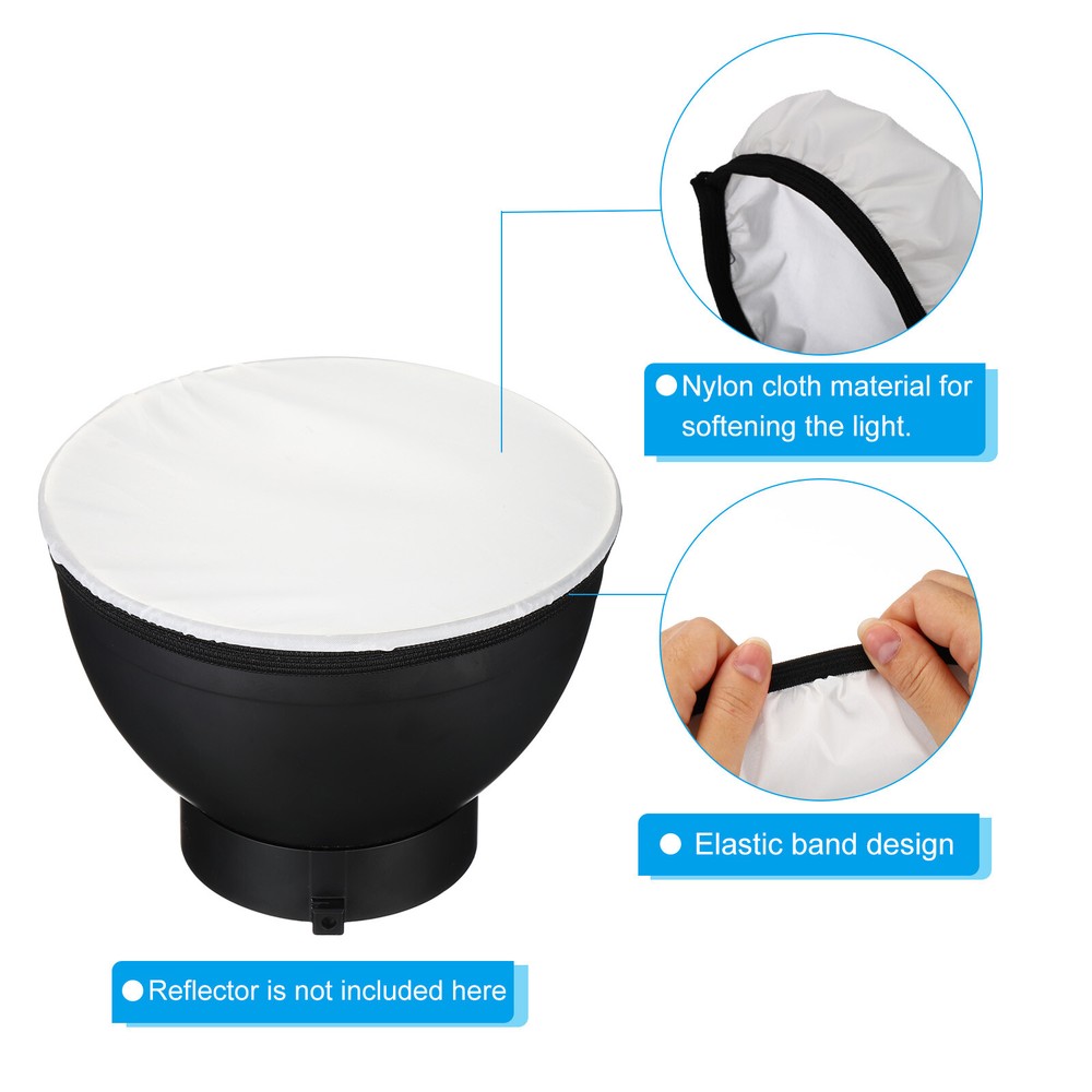 2pcs 7" 18cm Soft Diffuser Lamp Cover Light Strobe Reflector Lamp Sock White