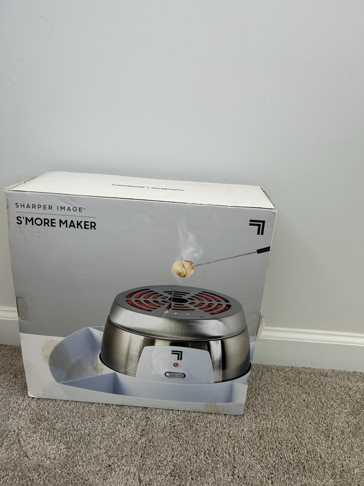 Sharper Image Electric S'more Maker Stainless Steel Indicator Light Silver Round