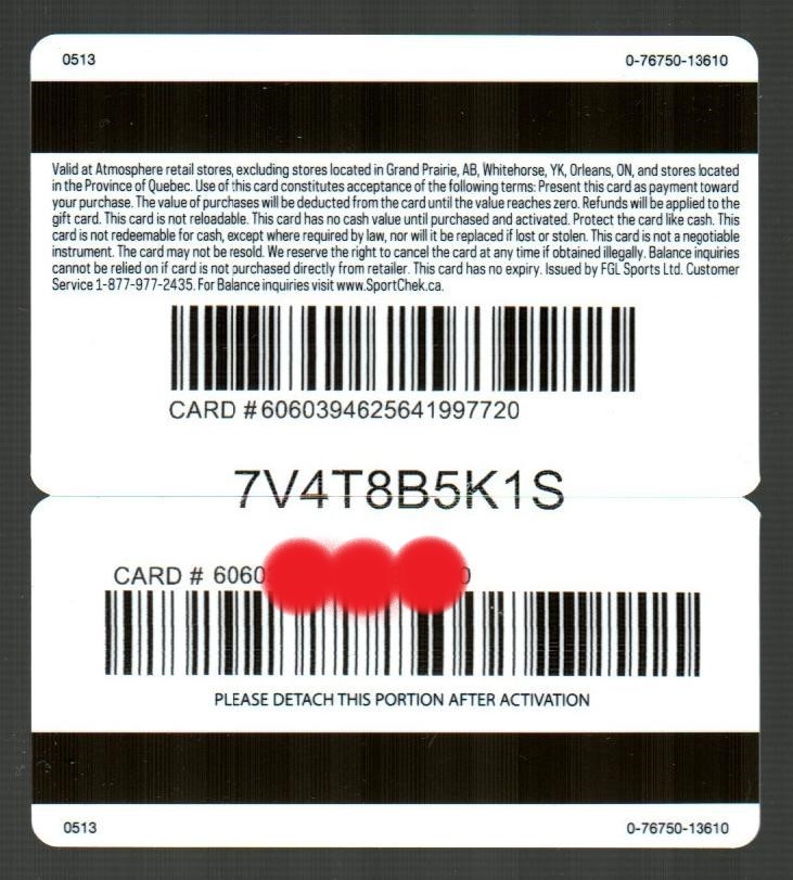 ATMOSPHERE ( Canada ) Kayaker ( 2013 ) Gift Card ( $0 _ NO VALUE )