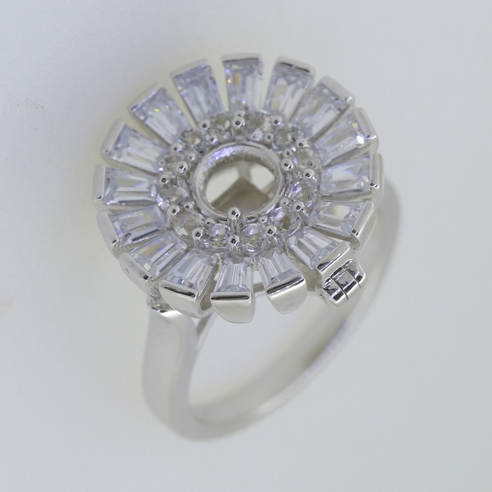 Sterling Silver Semi Mount Ring Setting Round RD 6x6mm Solid