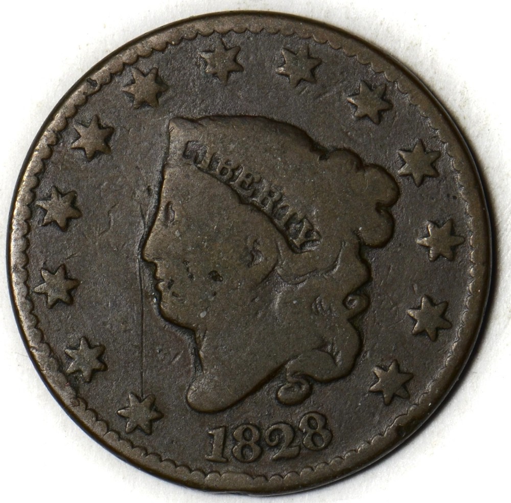 1828 Matron Head Large Cent 1C - G/VG