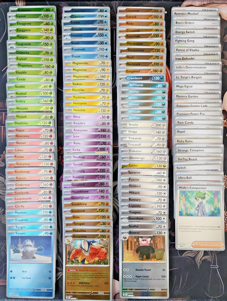 Pokemon TCG Mega Evolution 1-132 100% Complete Base Master Set w/Binder