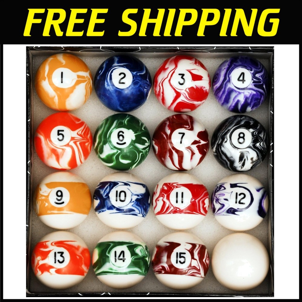 Professional Grade Pool Ball Set - Marble Finish