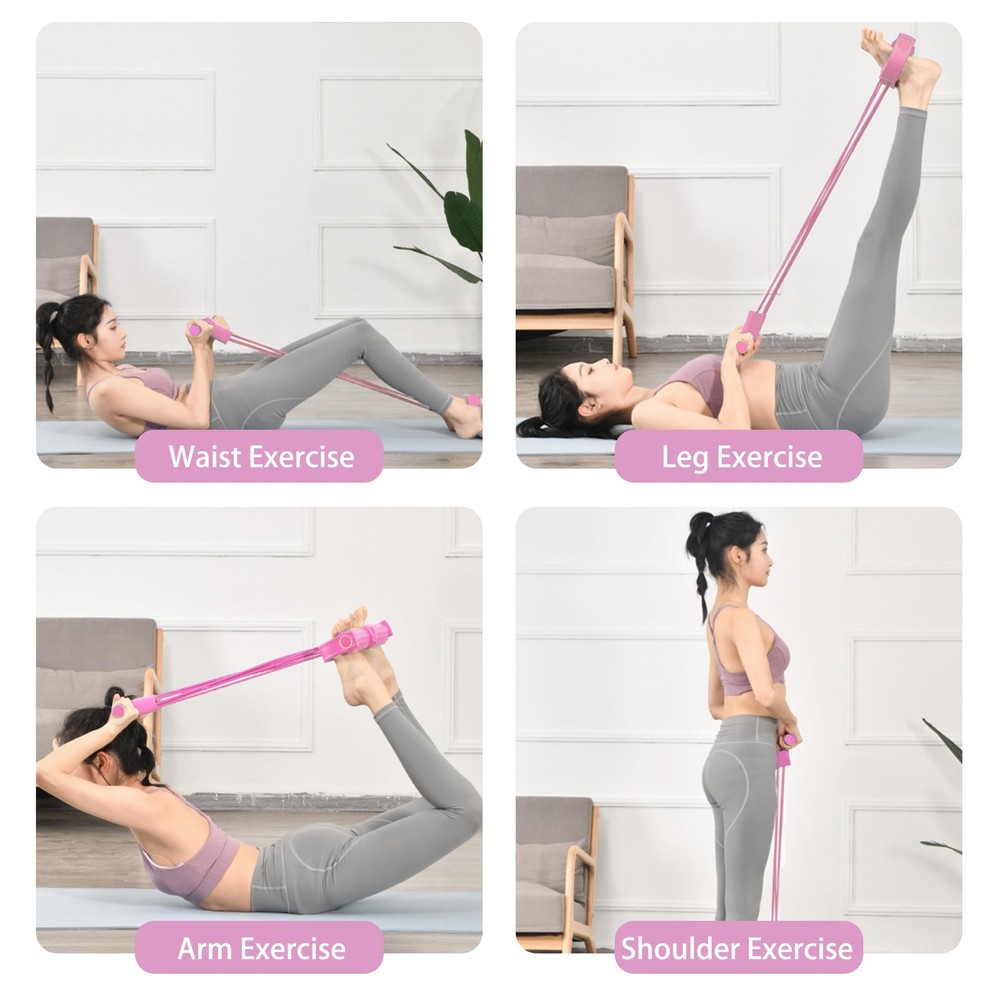 Multi-Function Tension Rope Band & Pedal Puller Resistance Band, 6-Tube Elast...