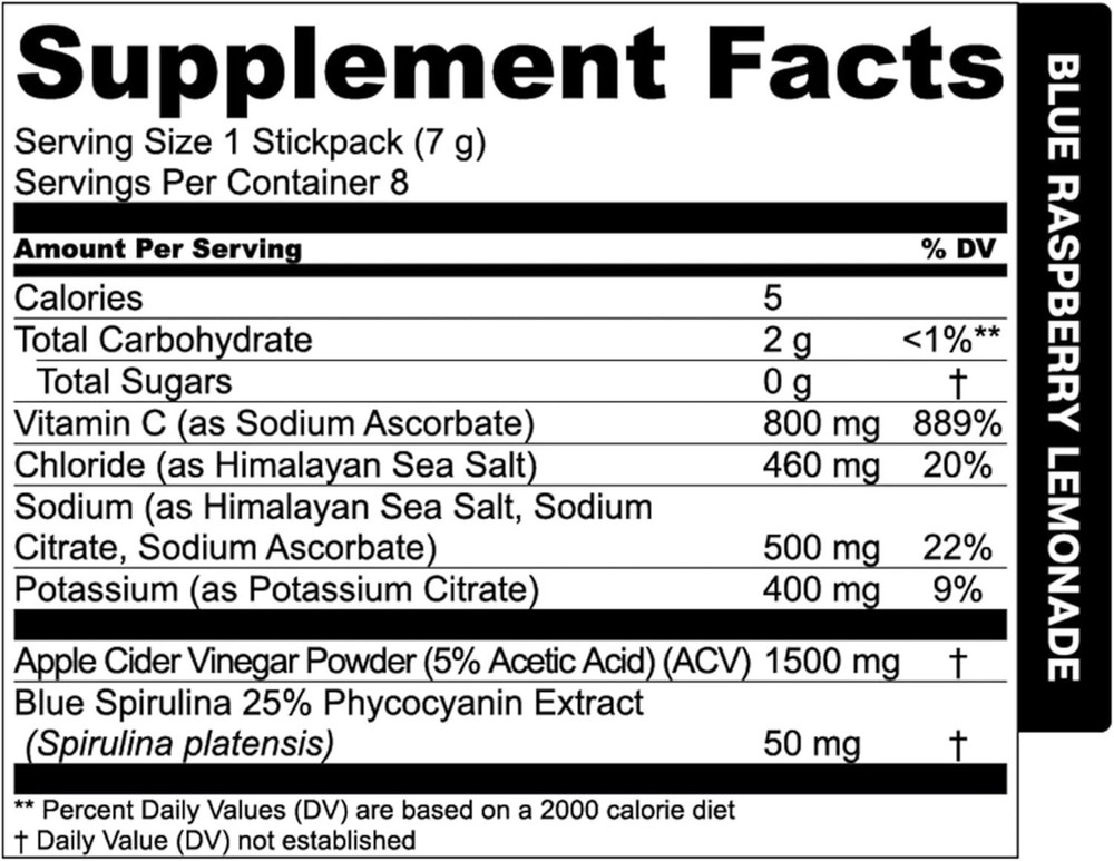 Electrolyte Drink Mix – Essential Elements Blue Raspberry Hydration, 25 Pack