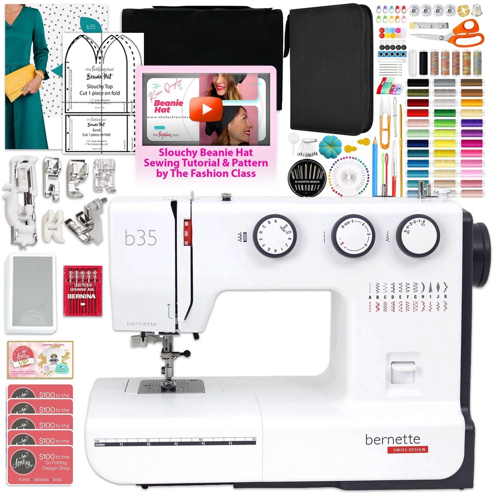 Bernette B35 Sewing Machine Bundle & 250+ Accessories