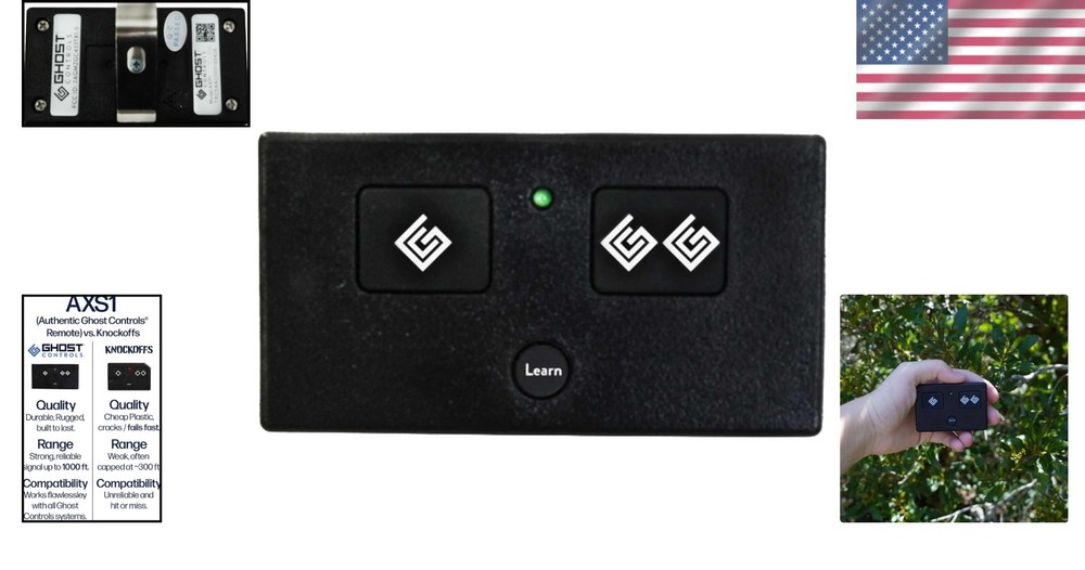 Ghost Controls Compatible 3-Button Gate Remote - Battery Status & Partymode