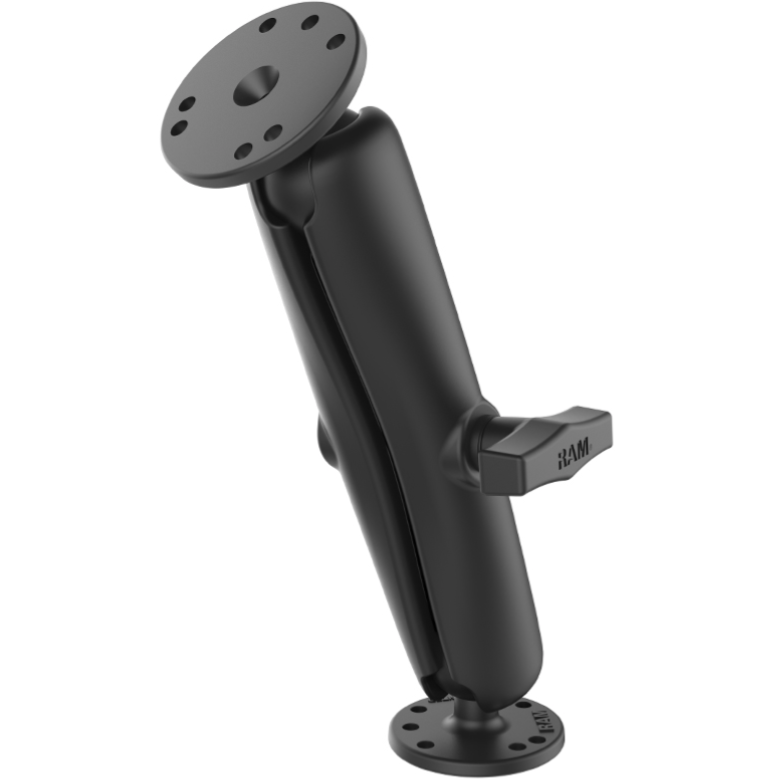 RAM-101U-D RAM C Size 1.5" Ball Mount w/ Long Double Socket Arm & 2 2.5" Bases
