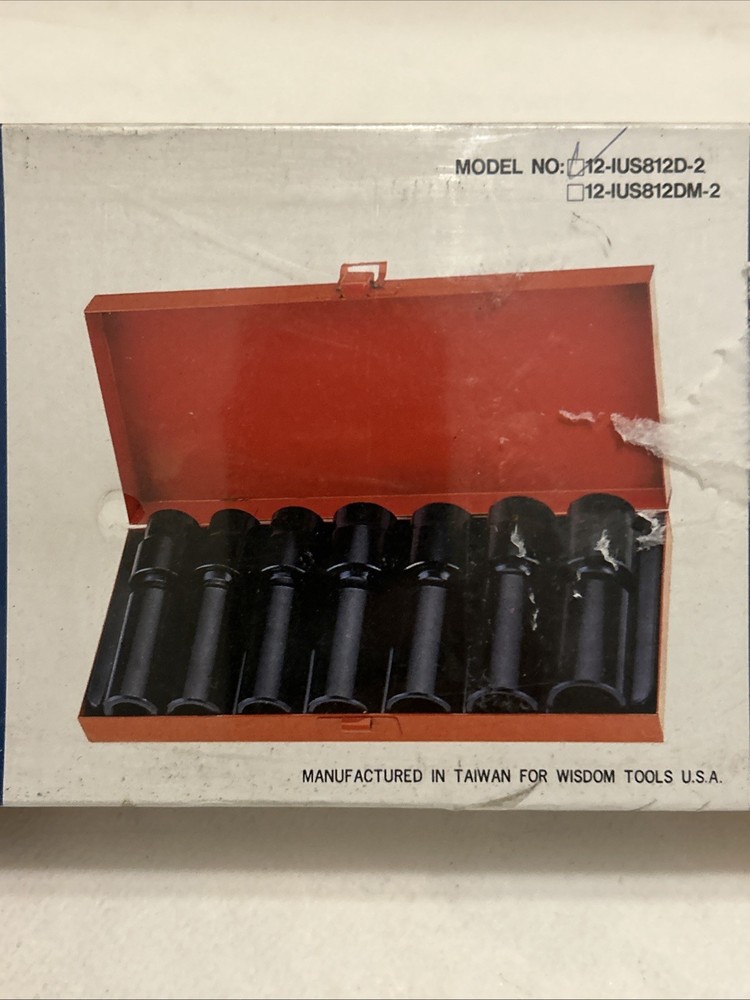 Wisdom Tools USA, 8 PC Deep Universal Impact 1/2” DR SAE Socket Set,