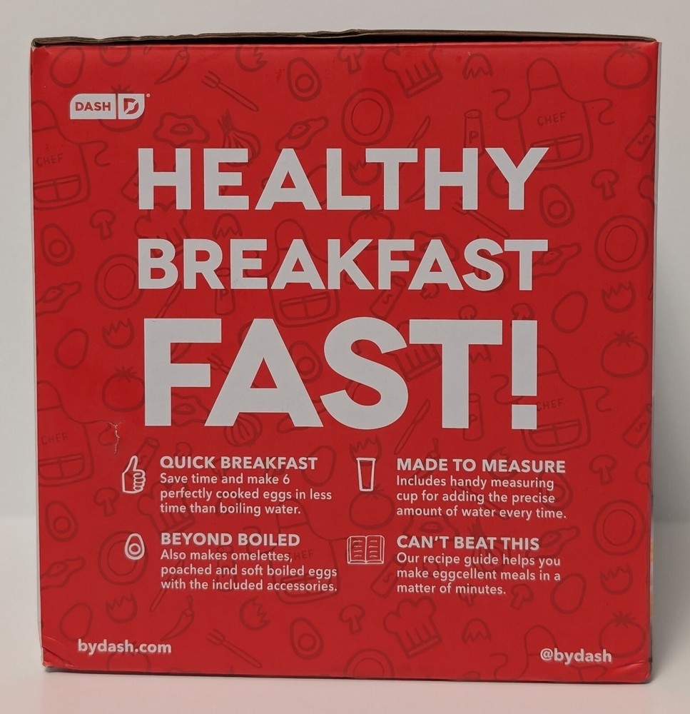 Dash RAPID EGG COOKER 6 Egg Capacity Electric Hard Boiled Poached Scrambled