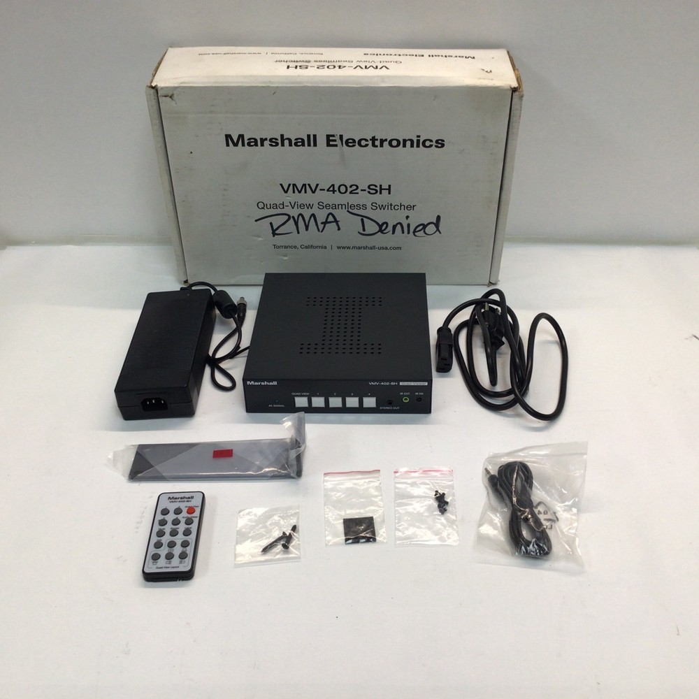 Marshall Electronics VMV-402-SH Quad-View Seamless Switcher with Accessories