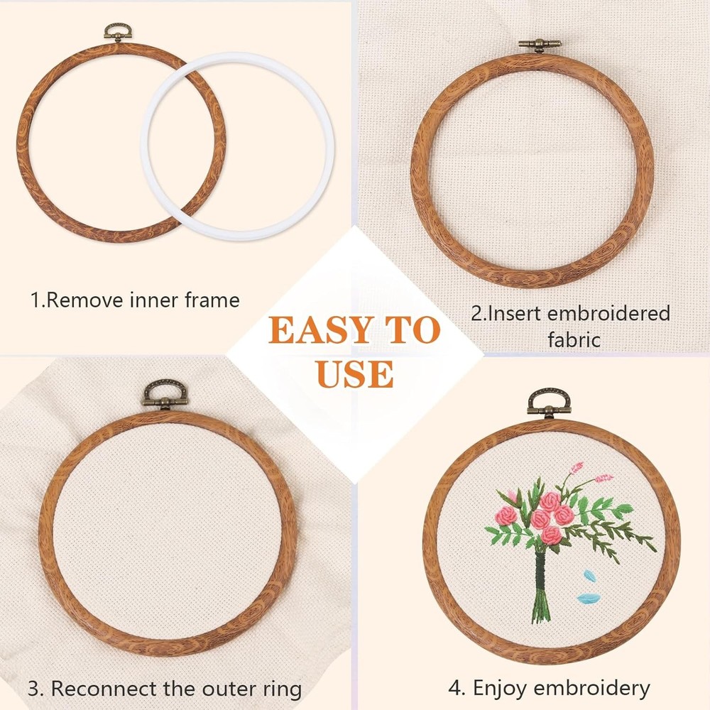 Embroidery&Cross Stitch Frames for Display,9Pcs Circle/Oval/Rectangle/Octagonal