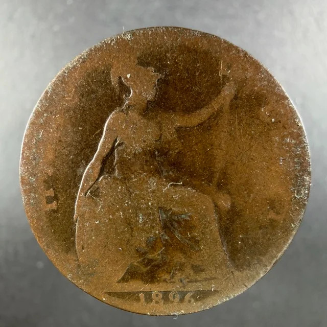 1896 Great Britain Half Penny Heavily Circulated