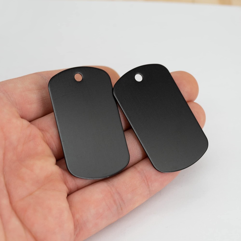 Aluminum Blank Tags Stamping Blanks 25 Pack Black