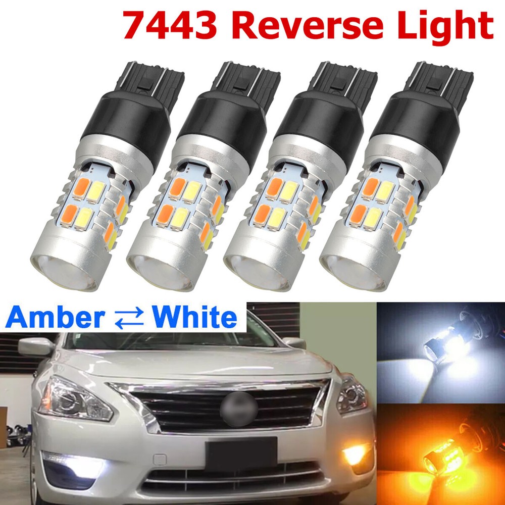 7443 Switchback White/Amber LED Front Turn Signal Light Bulbs For Nissan Altima