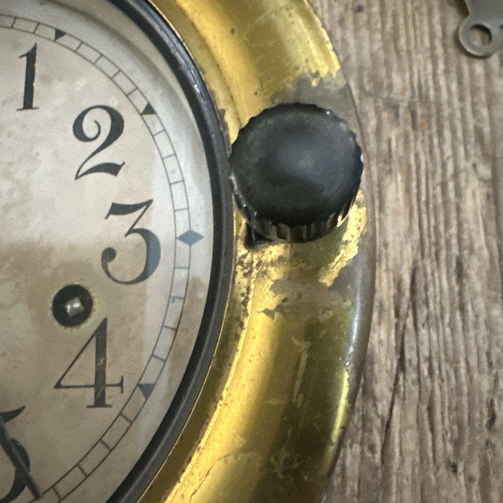 1930 Seth Thomas Maritime Ships Deck Clock w/ Key 7 3/4" Bakelite, Works