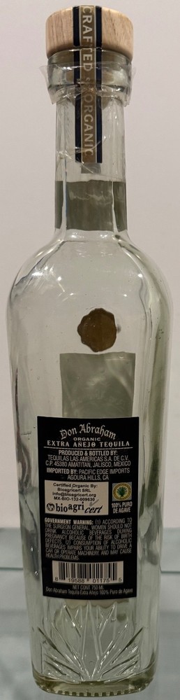 Tequila Don Abraham Organic Extra Anejo Empty Bottle