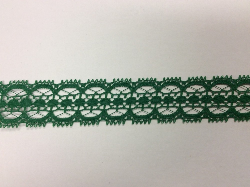 Green Double Edged Insertion 1" Wide-- 4 Yards