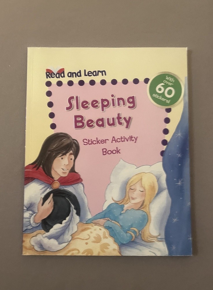 48 Pg Read/Learn Sleeping Beauty Sticker Activity Book~Includes 60 Stickers, New