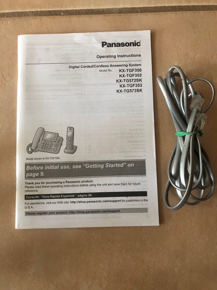 Corded Panasonic Answering Machine/Speakerphone with Cordless Handsets