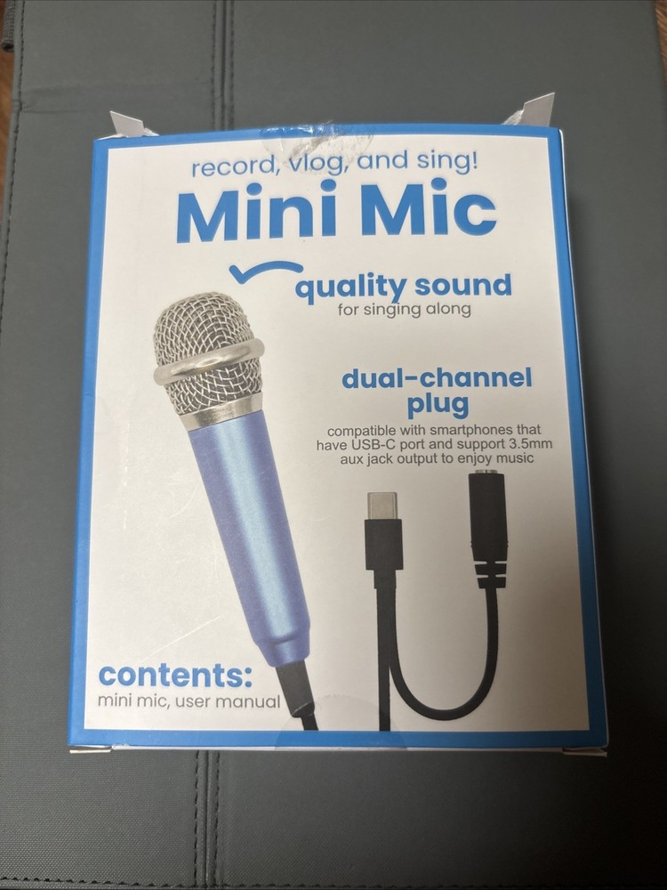 Vivitar Mini Microphone Blue USB Dual channel plug