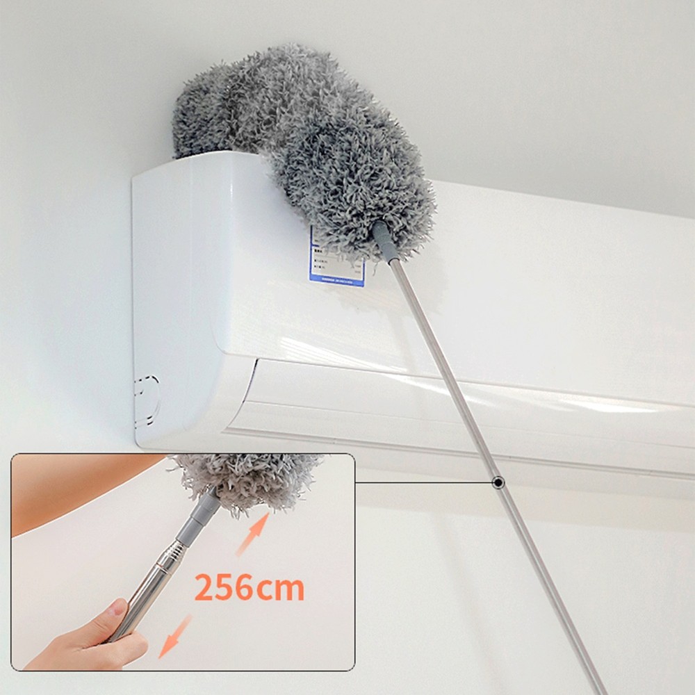 Feather duster microfiber dust catcher telescopic handle bendable removable