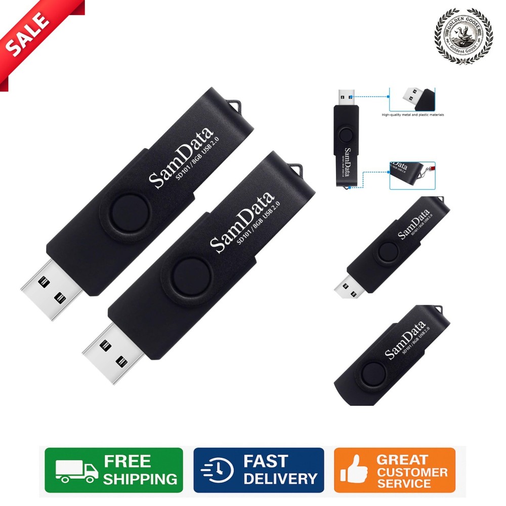 8GB USB Flash Drives 2 Pack with LED Indicator - Reliable Data Backup Solution