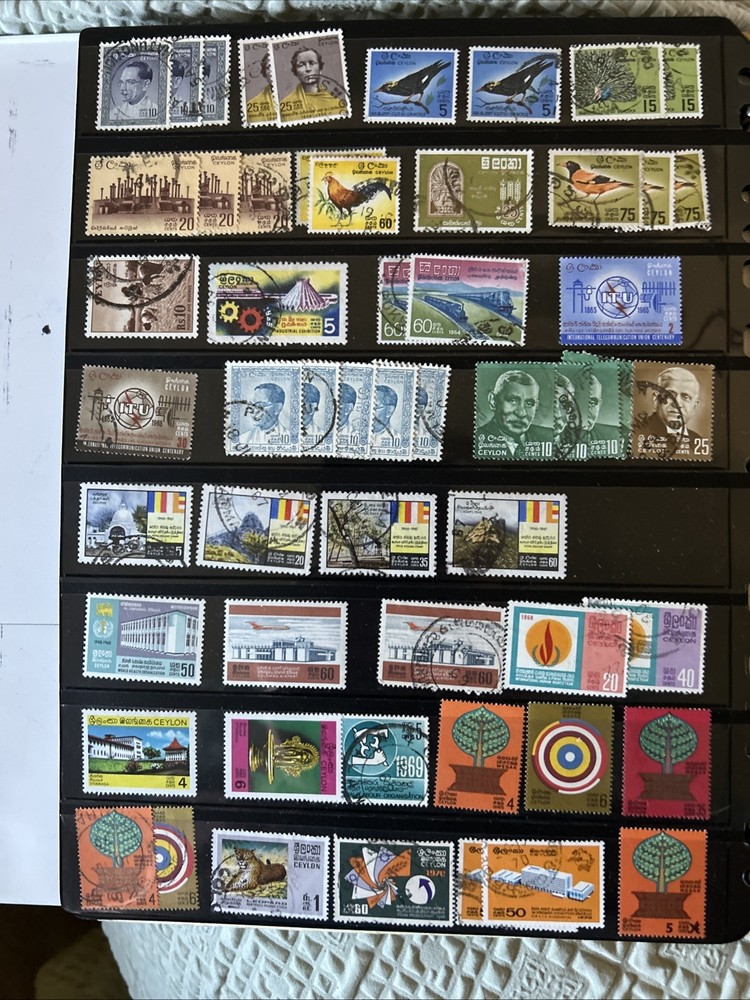 Ceylon stamp collection MNH, MH And Used 1870-. Duplicates,