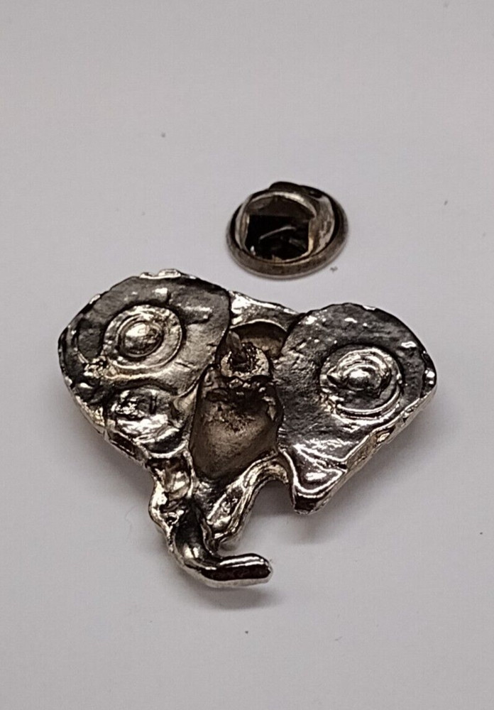 Silvertone Elephant Head Lapel Pin