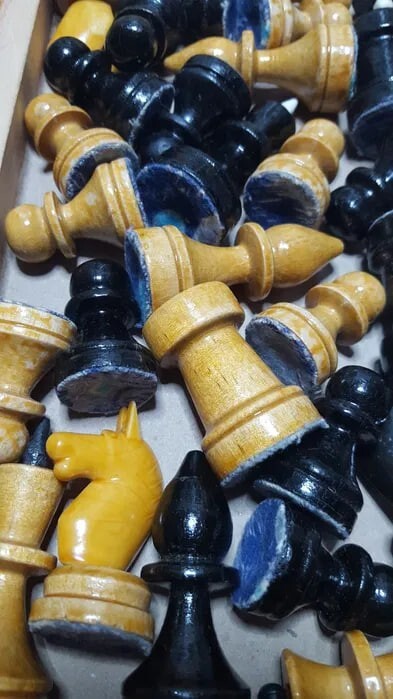 Nice Vintage Wooden Chess Set Soviet USSR