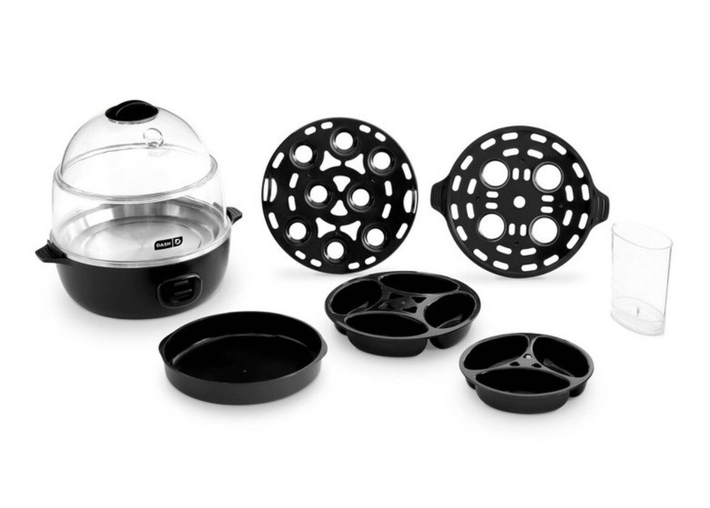 DASH Deluxe Express Electric Egg Cooker with 12 Egg Capacity in Black