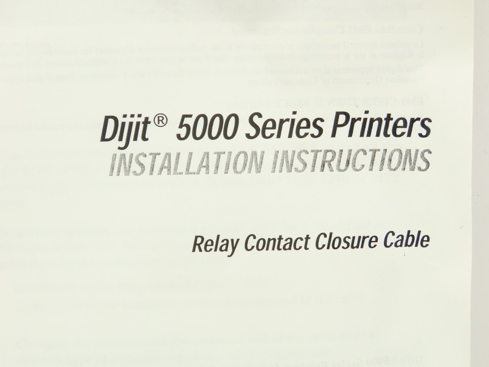 scitex Dijit 5000 Relay Contact Closure Cable