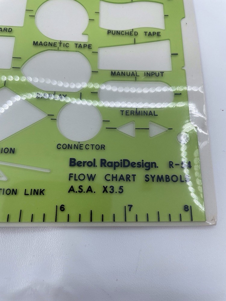 New R-54 Berol Rapidesign Template Computer Diagramming Template Flow Chart
