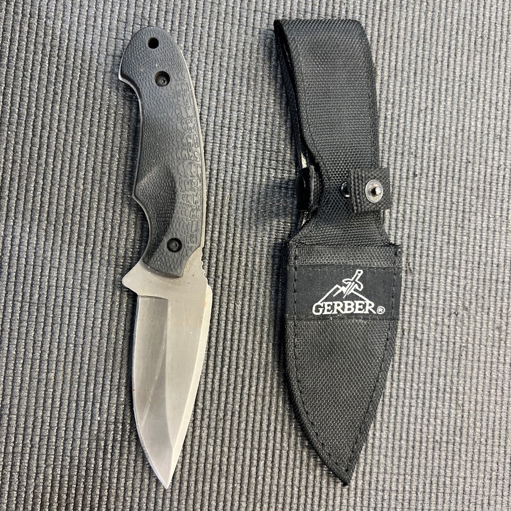 Gerber Profile Drop Point Fixed Blade Knife w Sheath