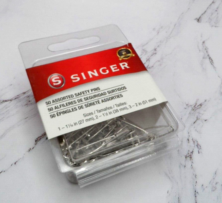 2 X SINGER Safety Pins 50 Count Assorted Size 1-3