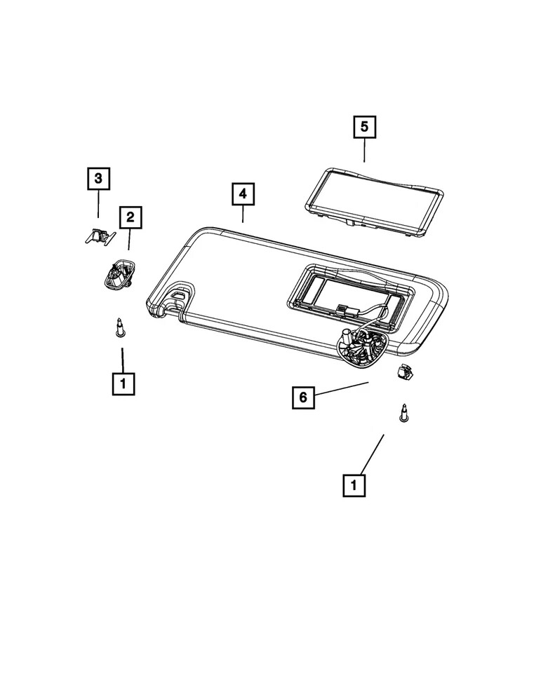 Genuine Mopar Visor Right 6BP11HL1AE