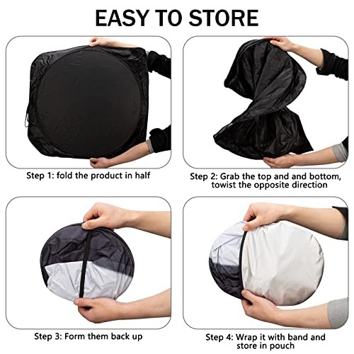 Windshield Shade, Car Sun Shade for Front Windshield（，） Large Eyes-Black