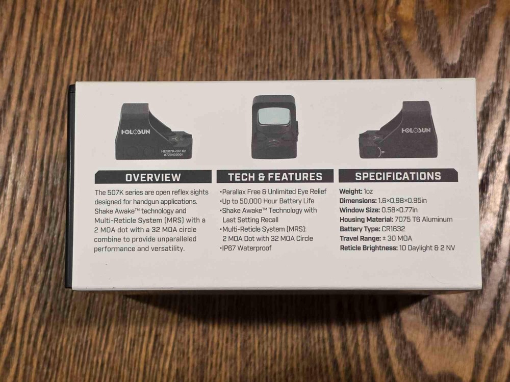 HOLOSUN HE507K-GR X2 Dot Sight - Green