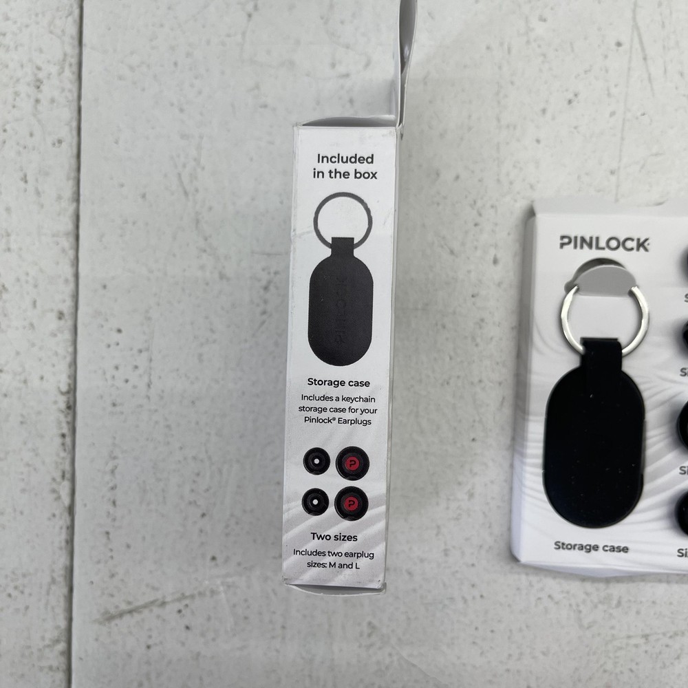 Pinlock Earplugs Medium Large Black 24dB Motorcycle Ear Plug Pack Keychain Case
