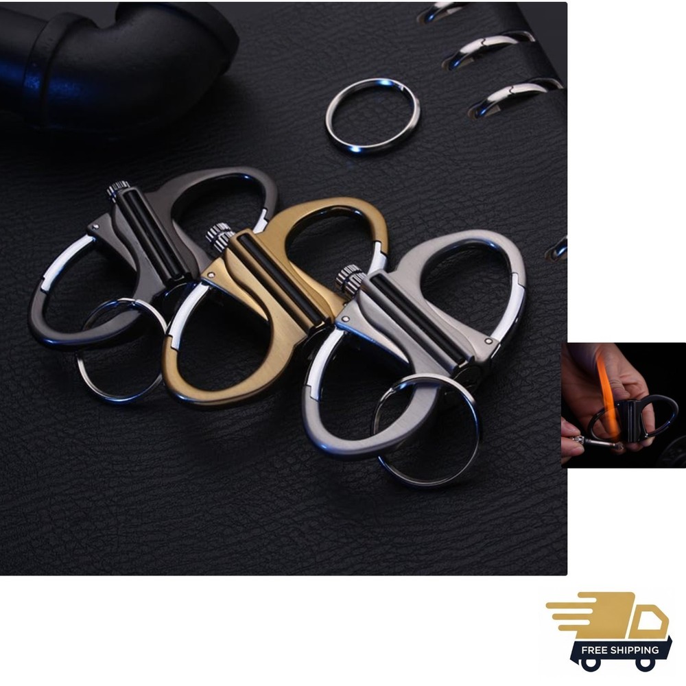 3 Pack Keychain Lighter, 2025 Permanent Match Infinity Lighter, Emergency Sur...