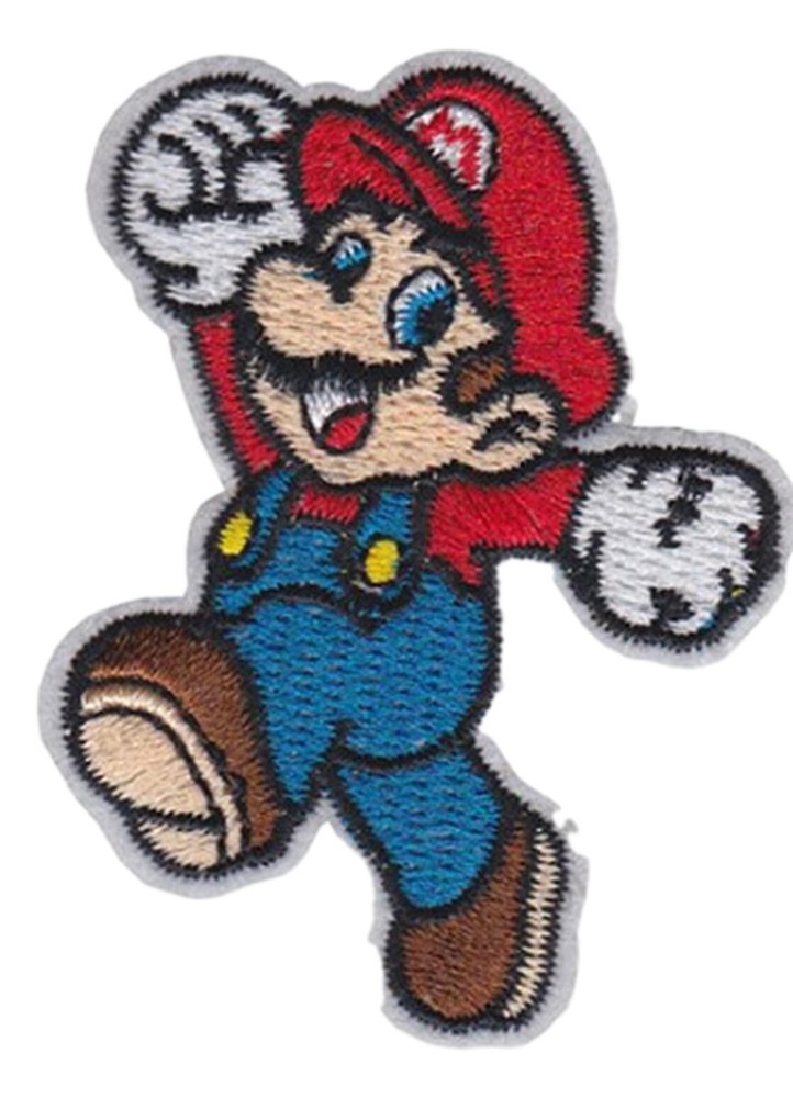 Super Mario Jumping Embroidered 2.75" Tall Iron on Patch