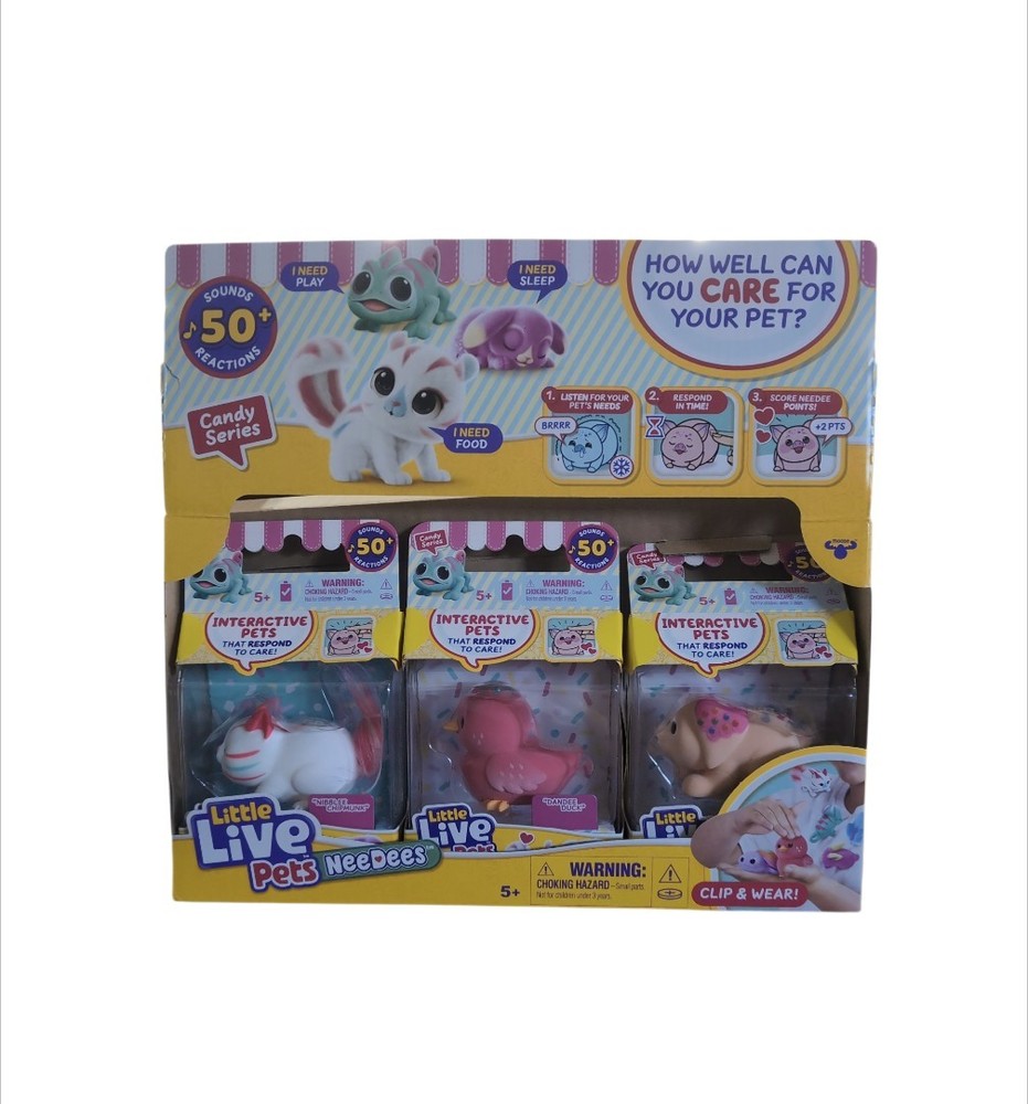 9 Pack Little Live Pets NeeDees Candy Series  Interactive Toy Store Display Case